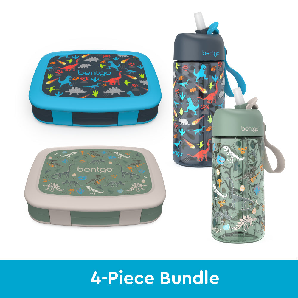 bentgo-kids-prints-lunch-boxes-and-water-bottles-x4 bentgo-lunch-box-bottle-bundle-dinsoaur-fossils-1.jpg