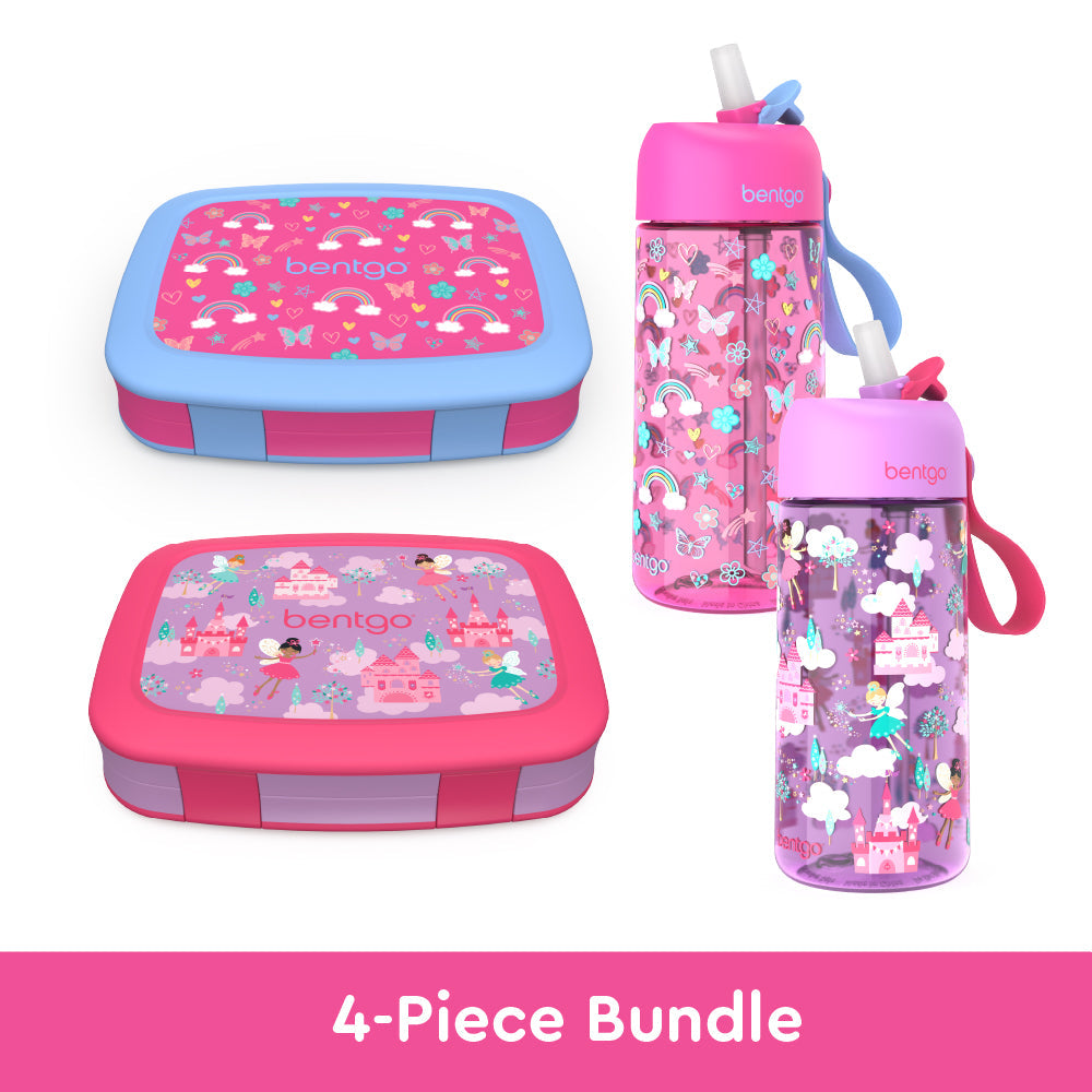 bentgo-kids-prints-lunch-boxes-and-water-bottles-x4 bentgo-lunch-box-bottle-bundle-rainbow-fairy-1.jpg